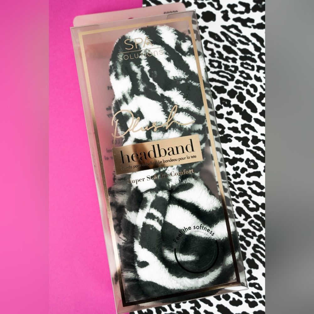 NiB ZEBRA PLUSH BOW HEADBAND